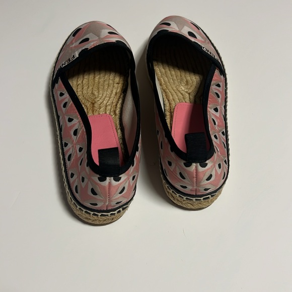 Fendi Geometric Pink and Black Espadrilles - Picture 4 of 8